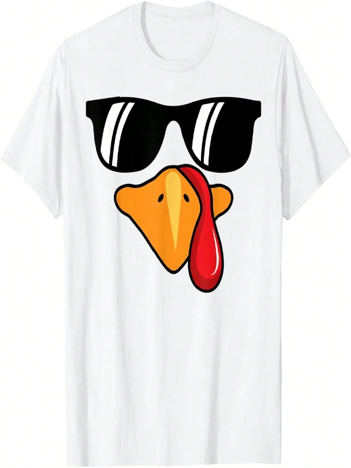 Funny Happy Thanksgiving Coolest Turkey Face T-Shirt S