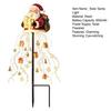 Solar Powered Winter Garden Accents Santa Claus Christmas Light, LED Holding Gift Box Yard Stake Holiday Lawn Stakes for with Cascading String Lights