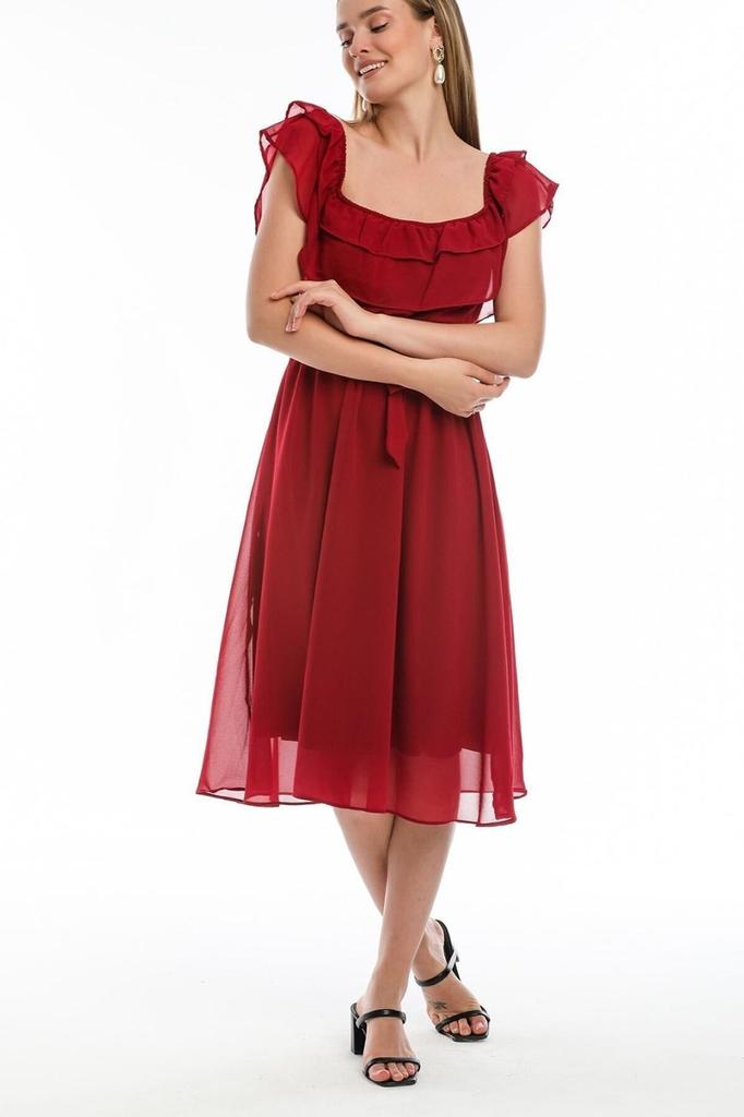 Damska sukienka w dużym rozmiarze Madonna Sukienka z kołnierzykiem w dużych rozmiarach