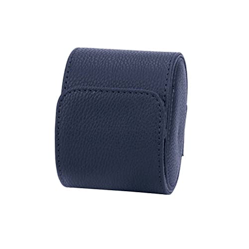 Whatna Handmade Leather Watch Case for 1, 2, or 3 Watches, Portable Storage Box, Collection Case, Travel, Business Trip, and More (Blue - 1 Count)