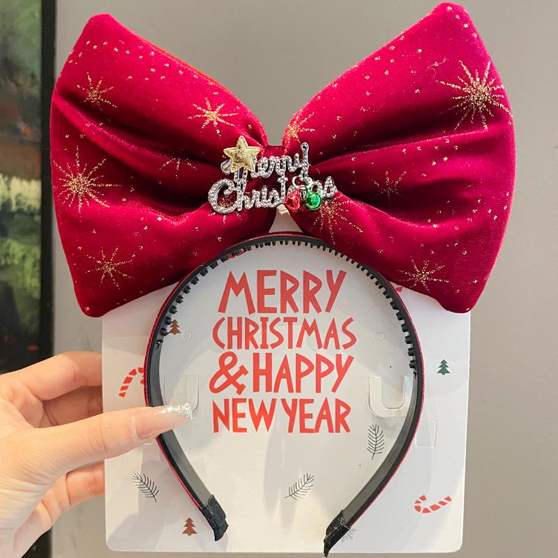 Mori Style Reindeer Antler Headband & Clips - Festive Red Hair Accessories for Women and Children