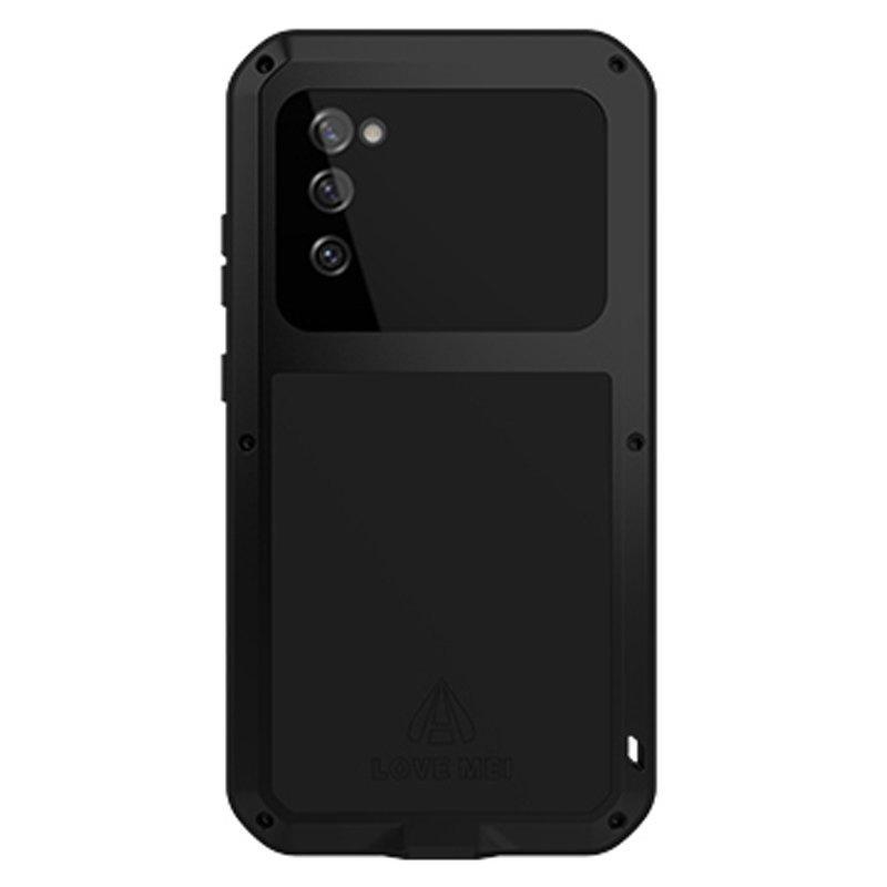 Love Mei Case for Samsung Galaxy S20 FE 4G/5G, Armored with Glass, Black