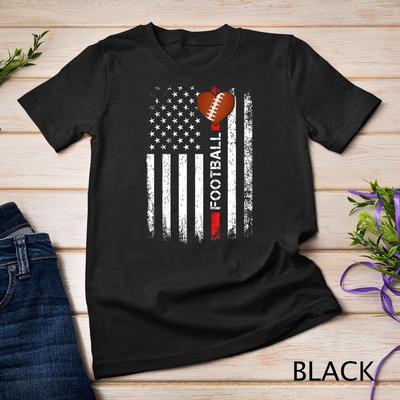 Fußball Herz US-Flagge Ich liebe Fußballmannschaft Männer Jungen Unisex T-Shirt