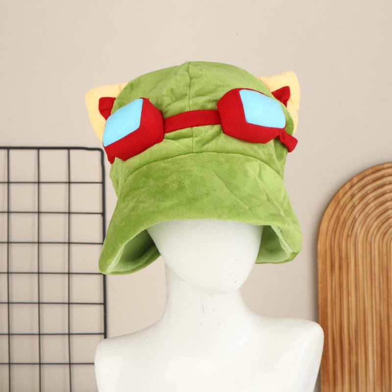 

Swift Scout Teemo Hat Green Cricket Cap Lol Game Figure Teemo Cap Cosplay Accessories Props