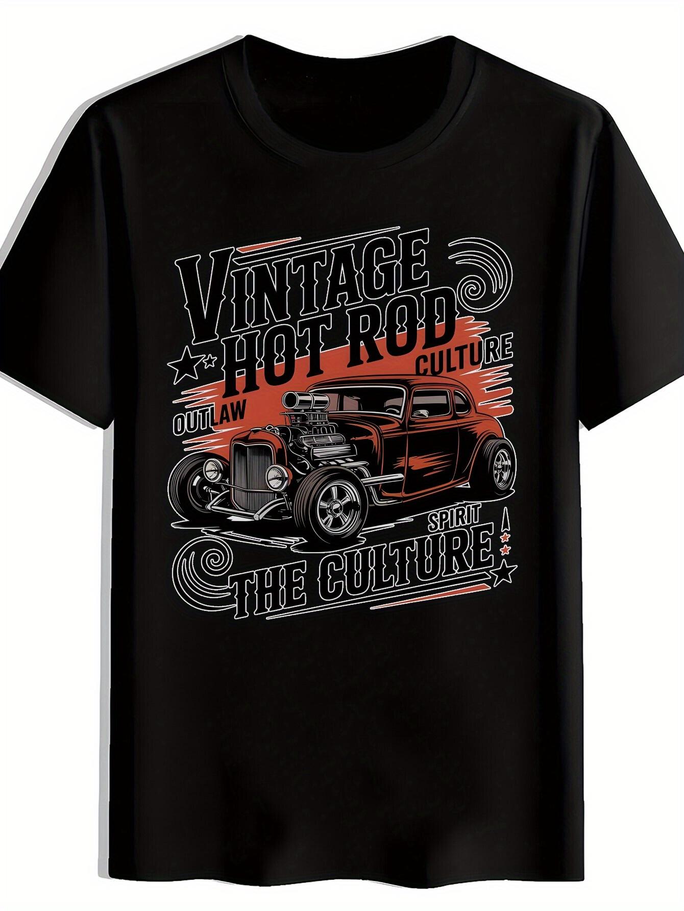 Vintage Rock Band Graphic T-shirt - Casual Crew Neck Short Sleeve L