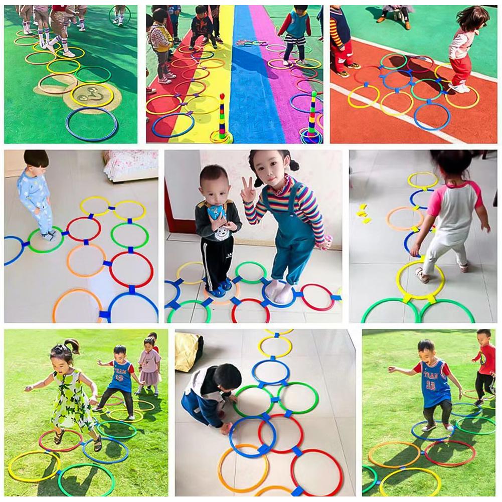 Plast Utendørs Sportsleker Gitter Hoppering Sett Spill Foreldre Barn Interaktiv Tidlig-utdanning Læremidler Fysisk Trening Leker