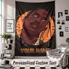 Wall Hanging Tapestry With Custom Name & Text, Travis Scott Decorative Tapestry For Bedroom
