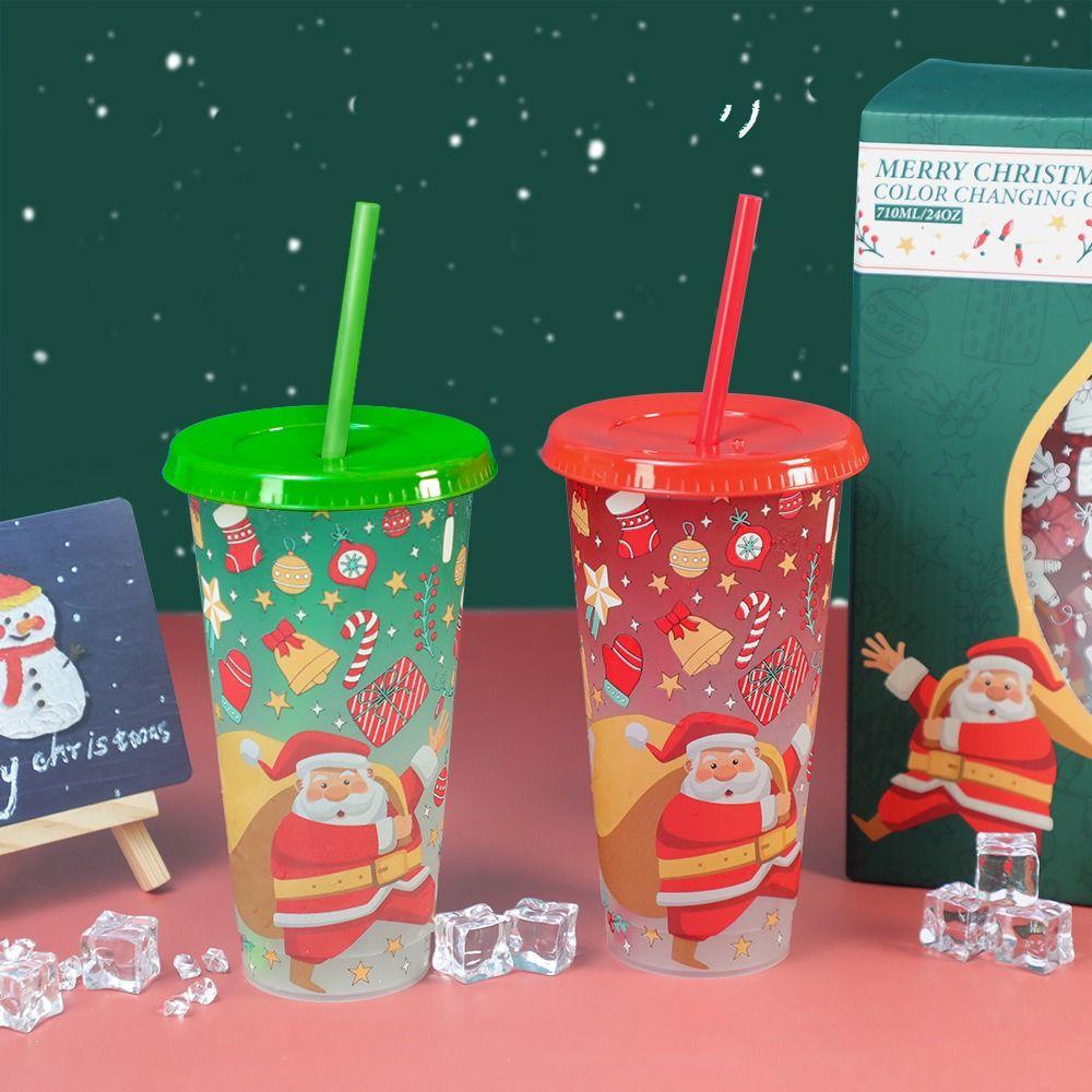Dining Supplies Cold Drink Cup Plastic Straw Cup Portable Iced Coffee Cup Kitchen