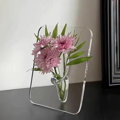 Kreativer Fotorahmen Vase Kunst Acryl Hydroponik Blumenarrangement Gerät Transparente Vase Wohnzimmer Schreibtisch Heimdekoration