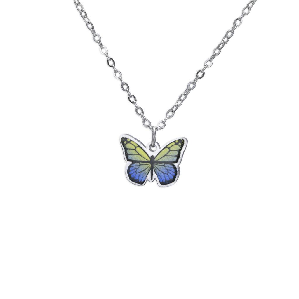 Teamer Colorful Butterfly Necklace For Women Girls Gold Color Stainless Steel Birthday Fashion Jewelry Gift Wholesale 2026 New