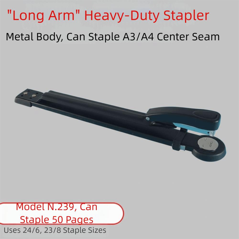 Thickened Long Arm Stapler Precision Scale Paper Stapler Durable Long Reach Stapler  For Booklet