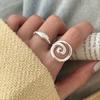 925 Silberringe für Damen Paar Minimalistisch Handgefertigt Einfach Runder Linienring Party Schmuck Geschenk Allergievorbeugend