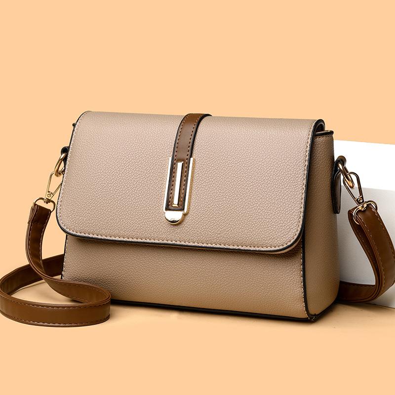 Women's Stylish Bag Soft Leather Crossbody Shoulder Bag Solid Color Premium Women's Messenger Shoulder Bag
