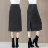 Woolen High-Waist A-line Midi Skirt for Women - Spring/Autumn 2025 Collection