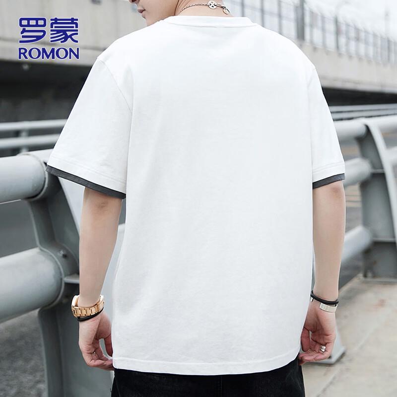 ROMON Men's Summer Thin Cotton Loose Crew Neck T-Shirt
