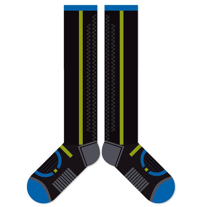 

Spring Lady Sports Socks with Unique Stripes, Pressure Socks, Anti-slip and Sweat-absorbing, Trendy Basketball Socks, Calf Socks 1 pair чорний