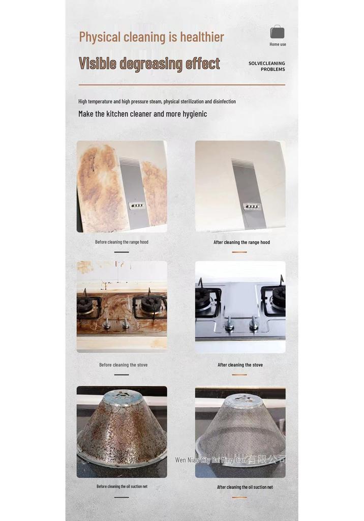Three-in-One High Temp & Pressure Steam Cleaner for Kitchens, Air Conditioners, and Fabrics