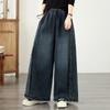DIMANAF 2026 Herbst Winter Neu Übergröße Damen Jeans Blaue Lange Hosen Elastische Taille Locker Lässig Denim Baumwolle Dicke Hosen Vintage Dame