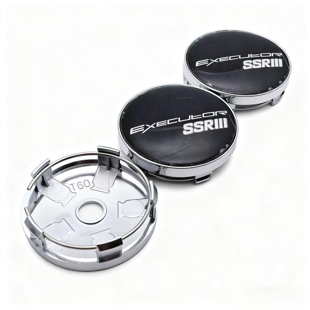 AAYP1 4pcs SSR Executor Logo Emblem Car Wheel Center Caps 60MM 56MM Wheels Hub Cap SSR Badge Rim Hubcaps Cover Replace Car Accessories