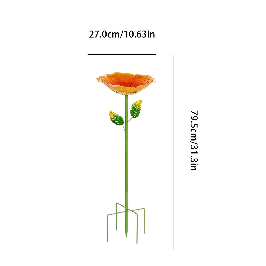 Bird Bath For Outside Metal Rustproof All-Weather Birdbath Outdoor Garden Bath Bowl Feeder For Yard Patio Deck Porch Backyard