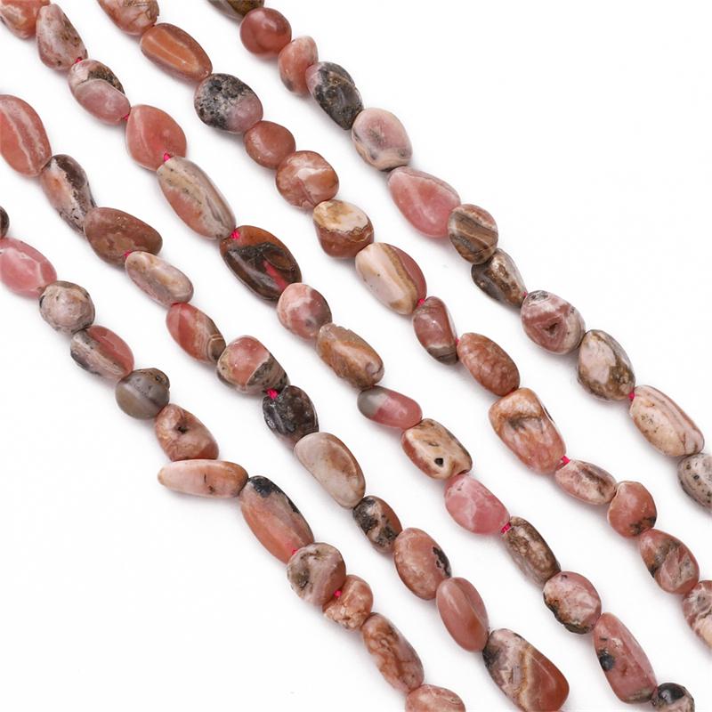1 stripe/pose 5-8 mm Naturstein Rett hull Uregelmessige perler DIY Armbånd Halskjede Ørepynt Smykker Tilbehør