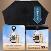 8-Rib Automatic Three-Fold Umbrella with Logo, Thickened Black Glue for Sun and Rain
