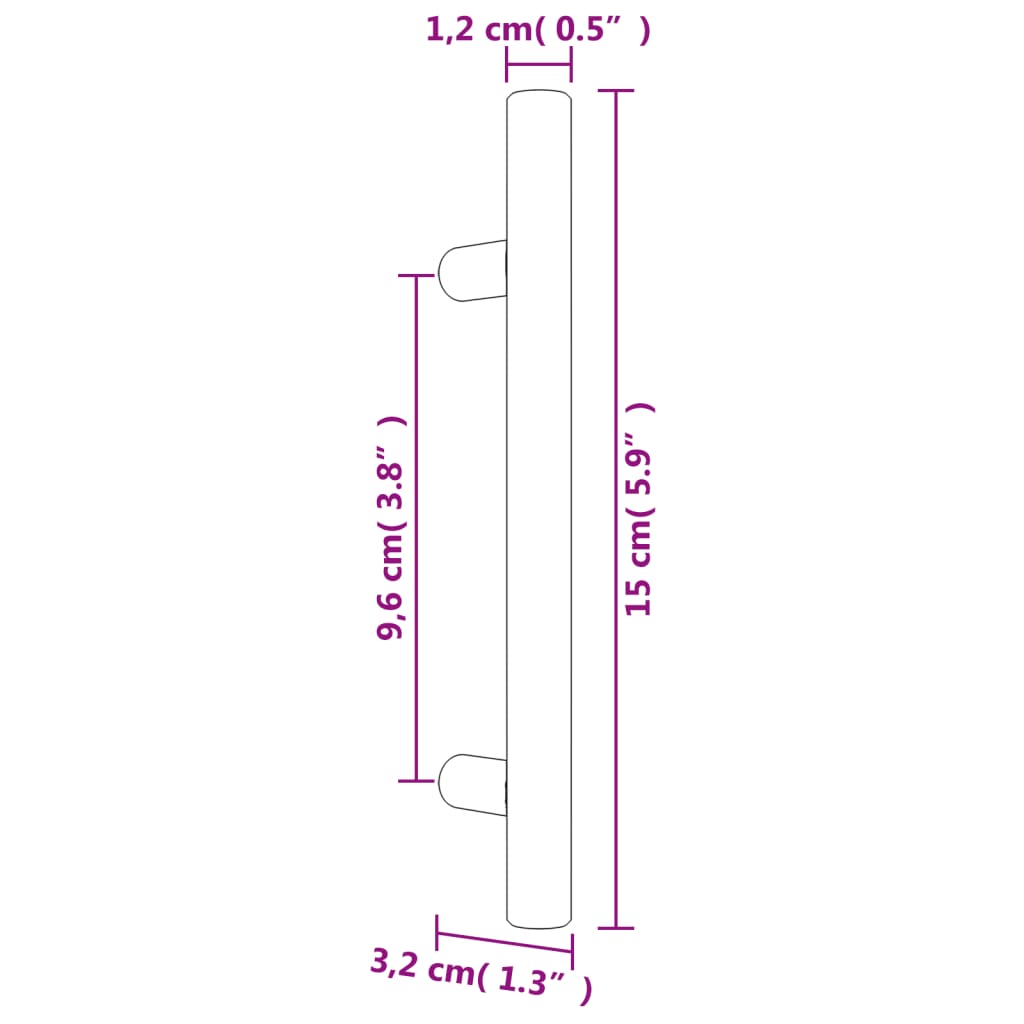 Furniture Handles 20 Pcs Black 96 Mm Stainless Steel