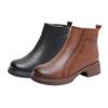 Boots Thick-soled Thick-haired Comfortable Medium-heeled Short Boots Winter Side Zipper Cotton Boots Warm Soft-soled Leather Boots