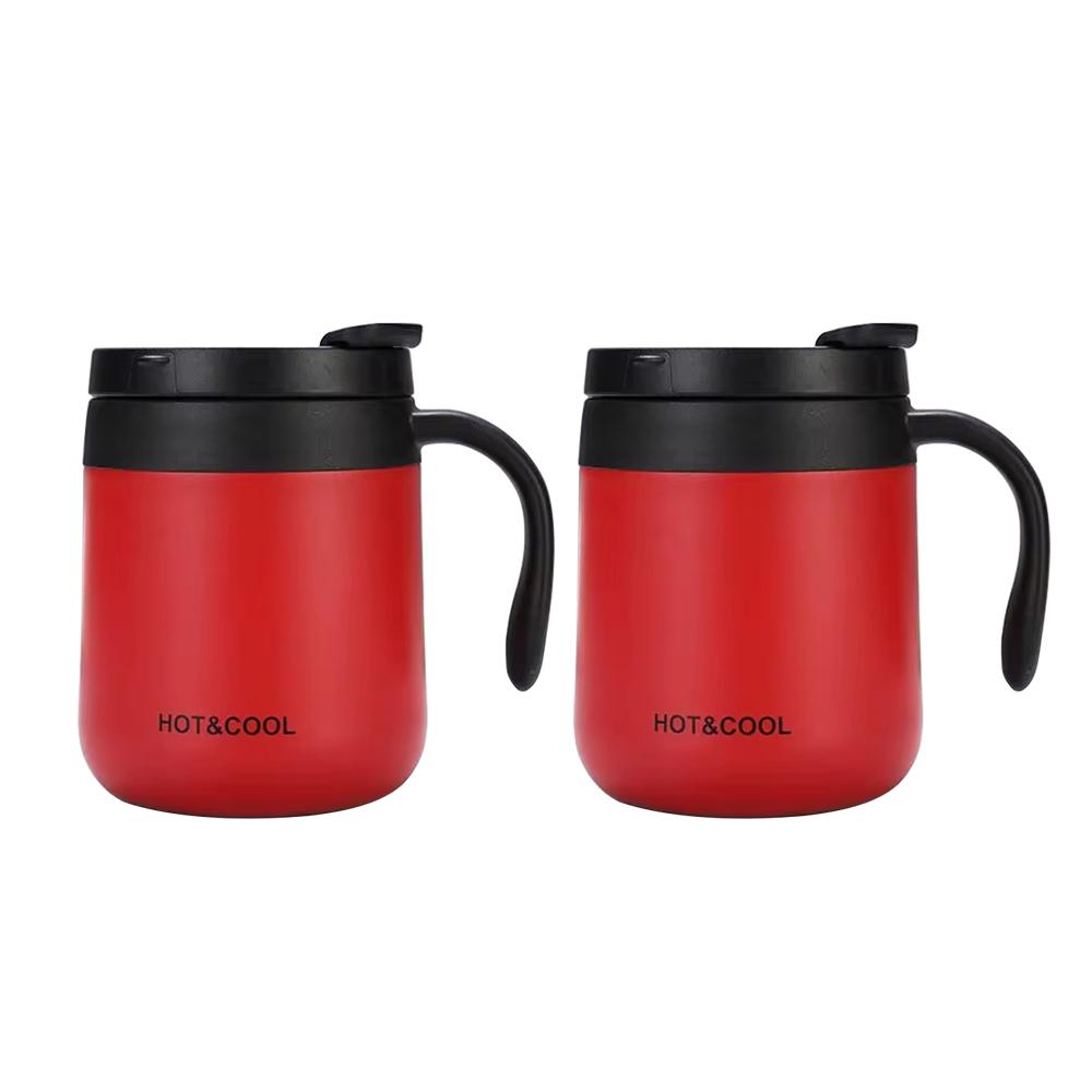Taza de café aislada de 350/500 ml con asa, taza de acero inoxidable aislada, vaso de café, termo, tazas de té con borde