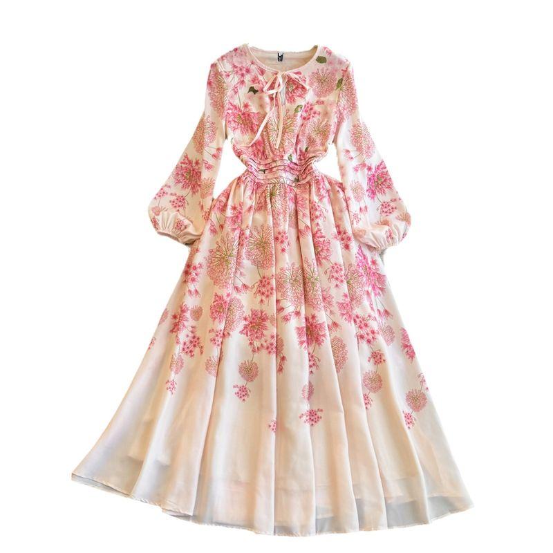 Accessible Luxury Waist-Tight A- line Printed Elegance Dress Dress