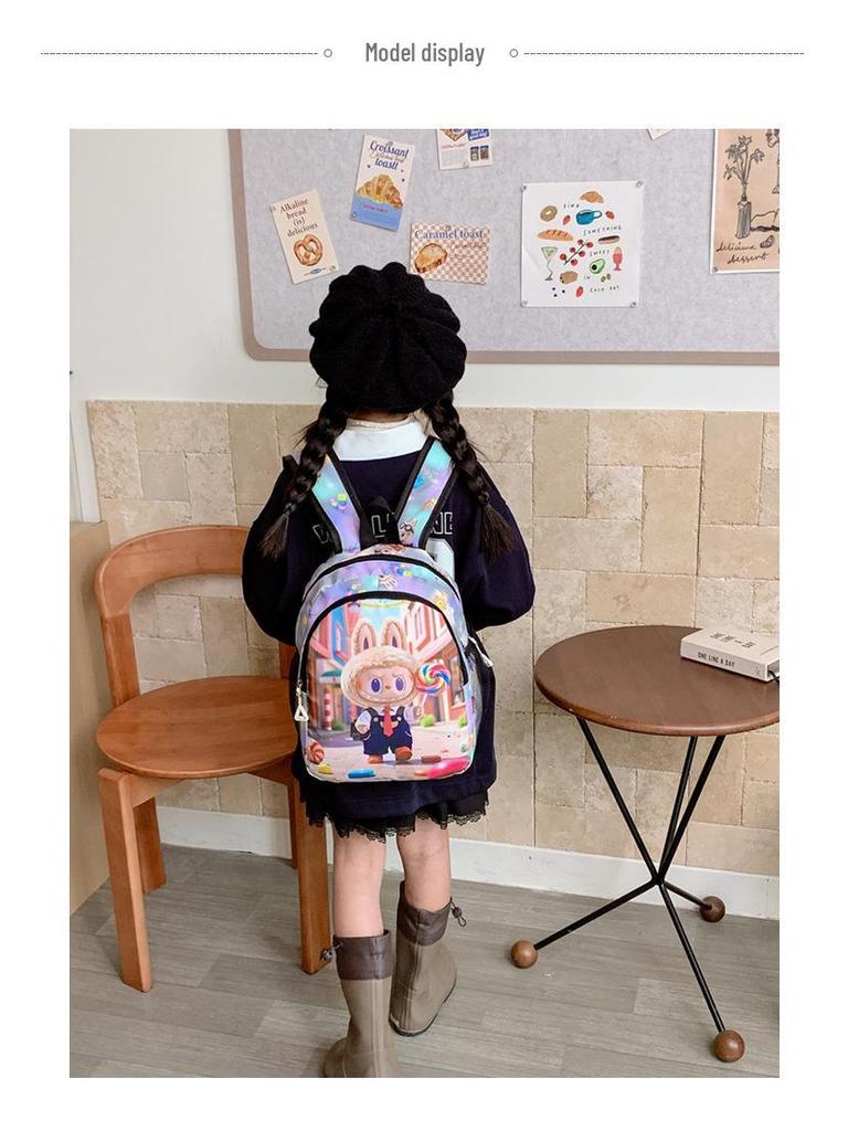 Large Capacity Cartoon Backpack for Kids - Cute, Fashionable, and Casual for School and Outdoor Use.
