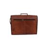 Leather Briefcase Messenger Bag 18 In Laptop Satchel Office College Shoulder Bag