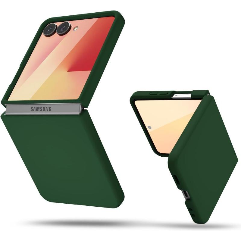 Applicable To The New Samsung ZFlip7Fe Folding Mobile Phone Case Zflip6 Liquid Silicone Protective Case Anti Fall Solid Color Soft