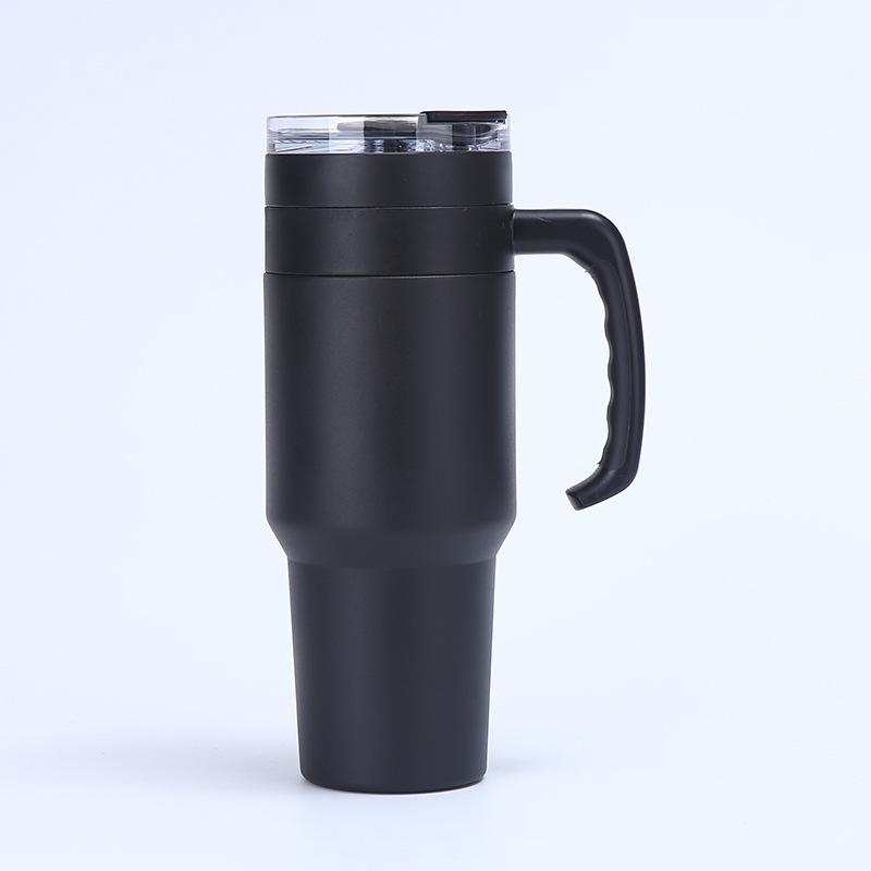 40oz 304 Stainless Steel Insulated Water Bottle Thermal Coffee Car Cup Cold Hot Mugs Vacuum Flask With Handle Straw For Sport