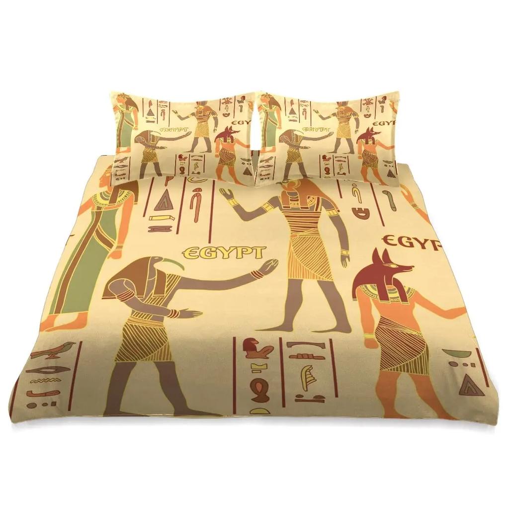 Egyptian Themed Duvet Cover Sets For Teens Adults Quilt Covers Lightweight Down Room Decor 2 Pillowcases 1 Duvet Cover No Quilt