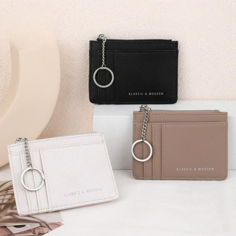 Card bag Thin women's mini keychain Multi-card holder change bag wallet