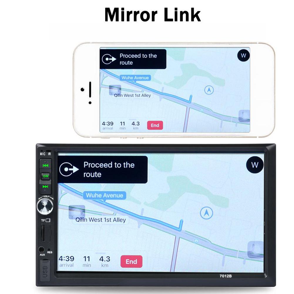 7 Zoll 2 Din HD Autoradio Stereo Touchscreen mit kostenloser Rückfahrkamera Dual Mirror Link Unterstützung Android und IOS Telefon