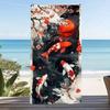 Kirschblüten-Koi-Fisch-Druck Strandtuch Schnelltrocknendes Pooltuch Orientalischer Stil Sommer-Stranddekoration