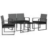 Vidaxl 5-Cz. Garden Furniture Set, Cushions, Dark Grey, PP Rattan