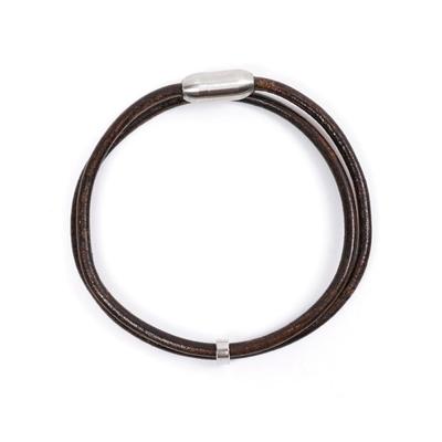 [Jbans Classic] 3mm Full Leather String Layered Couple Bracelet (C2101-Ac706_Bk)