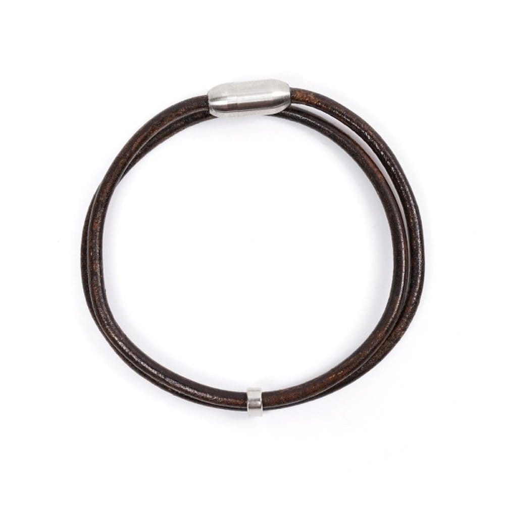 [Jbans Classic] 3mm Full Leather String Layered Couple Bracelet (C2101-Ac706_Bk)