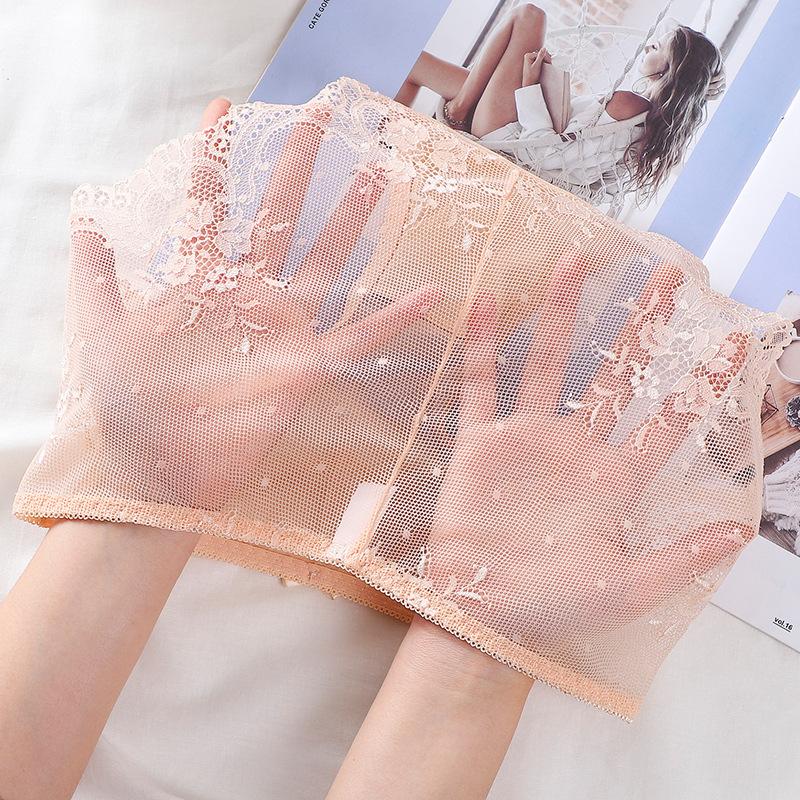 Sexiga spetsunderkläder för kvinnor i plusstorlek Lingerie Sömlösa mesh bomullstrosor med medelhög midja