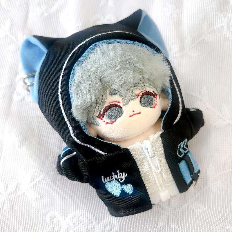 Cyberpunk Jersey mit Katzenohren [für 10cm Puppe] Blaues Plüschtier [Gebraucht]