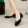 Women Shoes Square Toe Thick Single Shoe Women's Commuting Black Work Shoes Versatile Plus Size Low Heel Shoes Small Heel