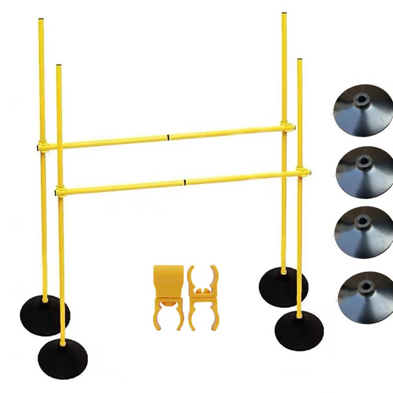 Foldable Sports Training Aid: Flagpole, Basketball, Football Slalom, Rubber Base Hurdles for Middle School Exams