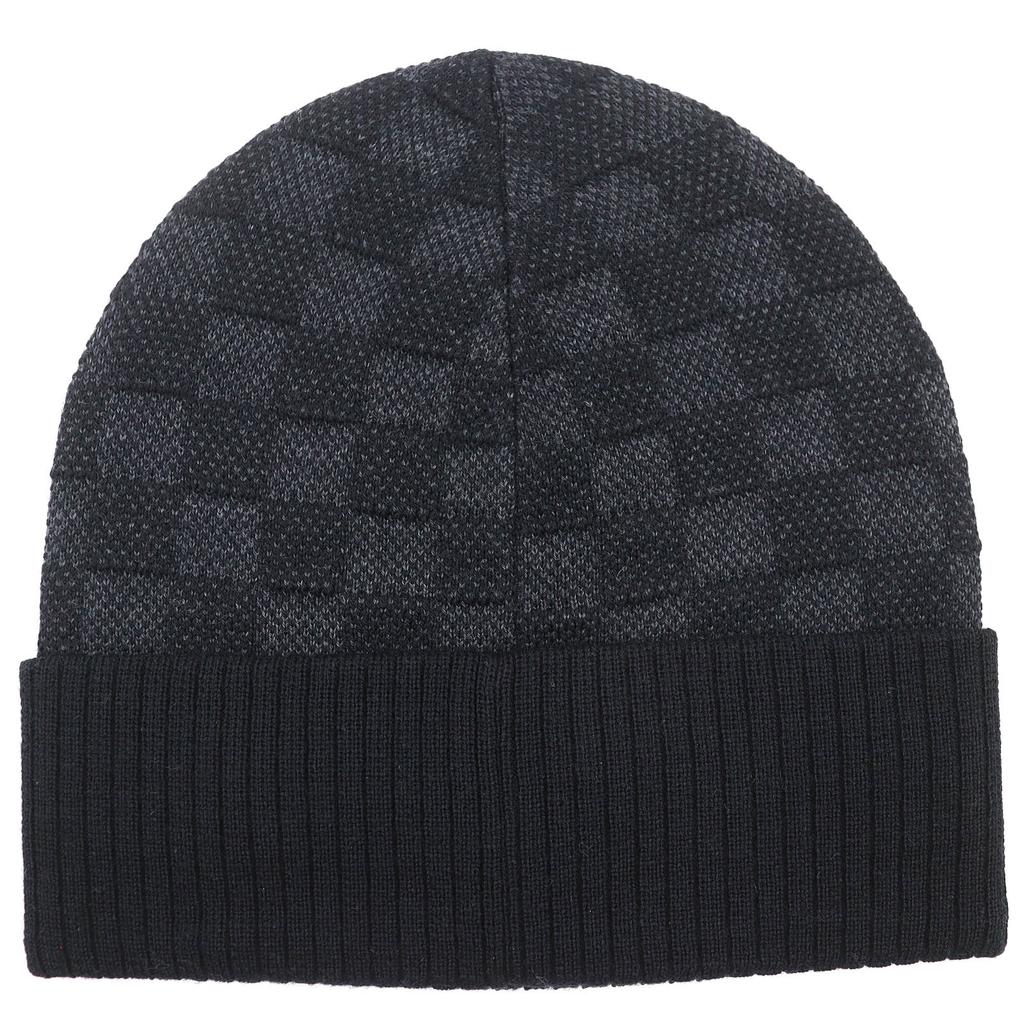 Ausgezeichnete LOUIS VUITTON Strickmütze Beanie Neo Petite Damier Anthrazit Wolle M77983 Gebraucht