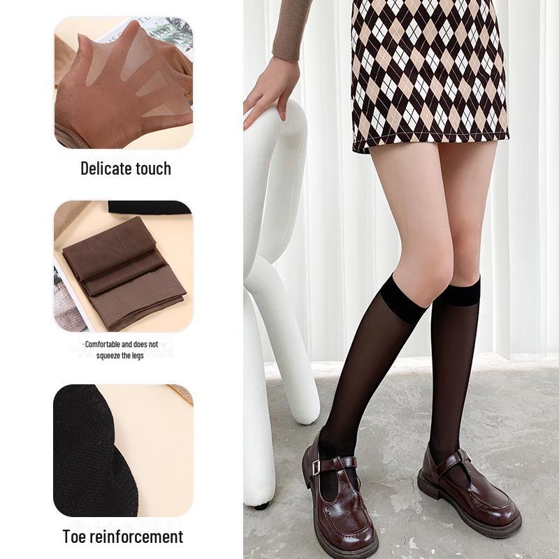 Red Pepper Fashion Mid-Tube Velvet Stockings: Breathable, Thin, Sexy Calf Socks for Women