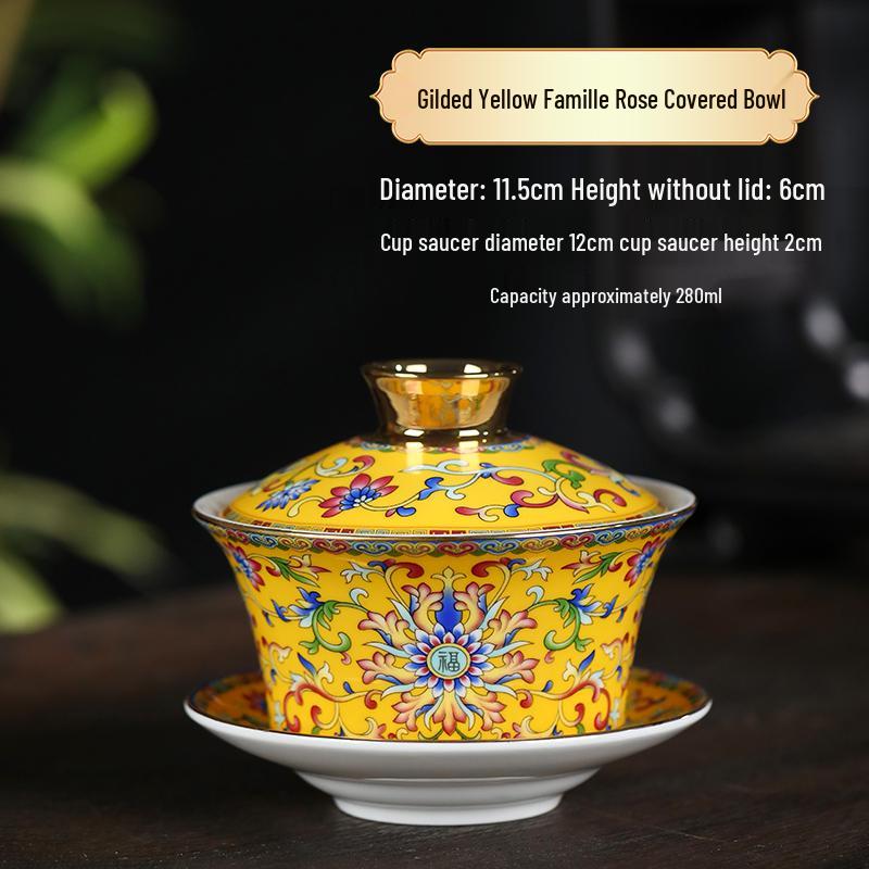 Ceramic Chinese Style Rice and Noodle Bowl Set with Enamel Color