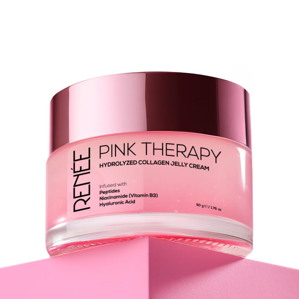 RENEE Pink Therapy Hydrolyzed Collagen Overnight Sleep Jelly Mask | Hydrates, Repairs, Smoothens & Plumps Skin | Peptides, Niacinamide & Hydrolyzed