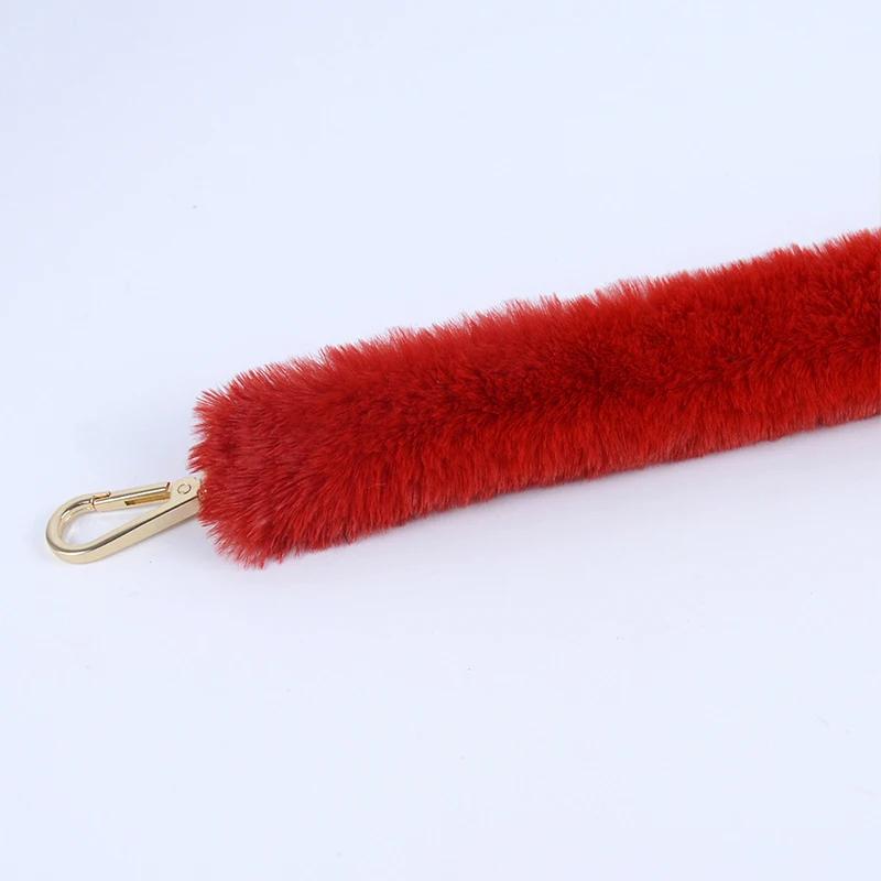 Tracolla Lunga Regolabile in Peluche Sintetico di Coniglio Sostitutiva per Borsa a Spalla o Crossbody da Donna Accessorio Moda per Borsa